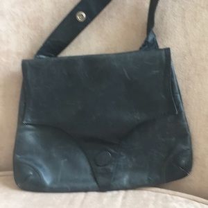 Navy blue leather bag‎